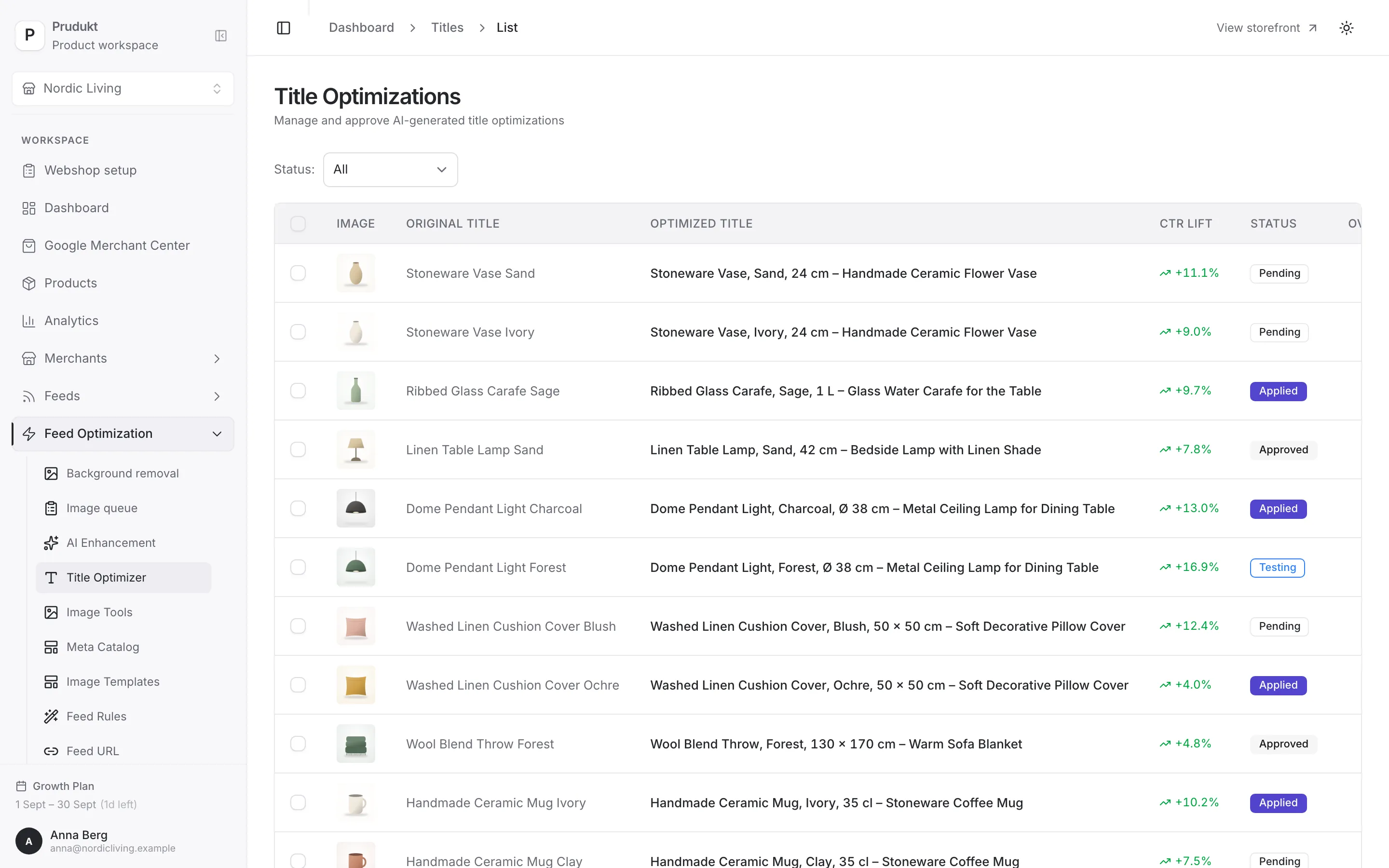 Prudukt app: AI Title Optimizer